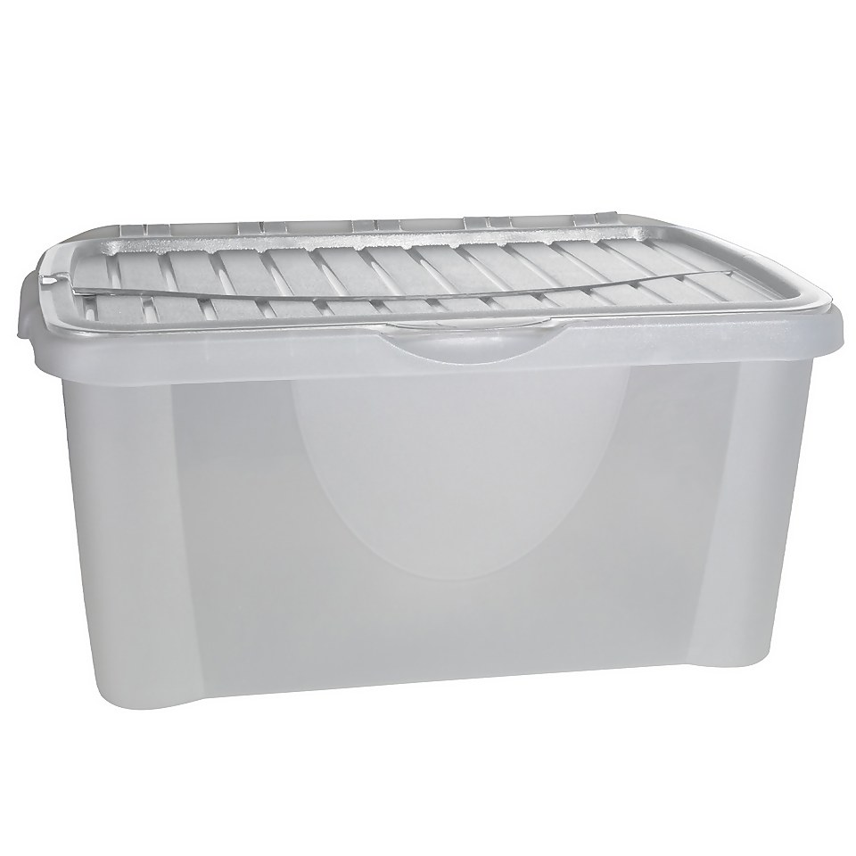 40L Flip Lid Storage Box - Light Grey