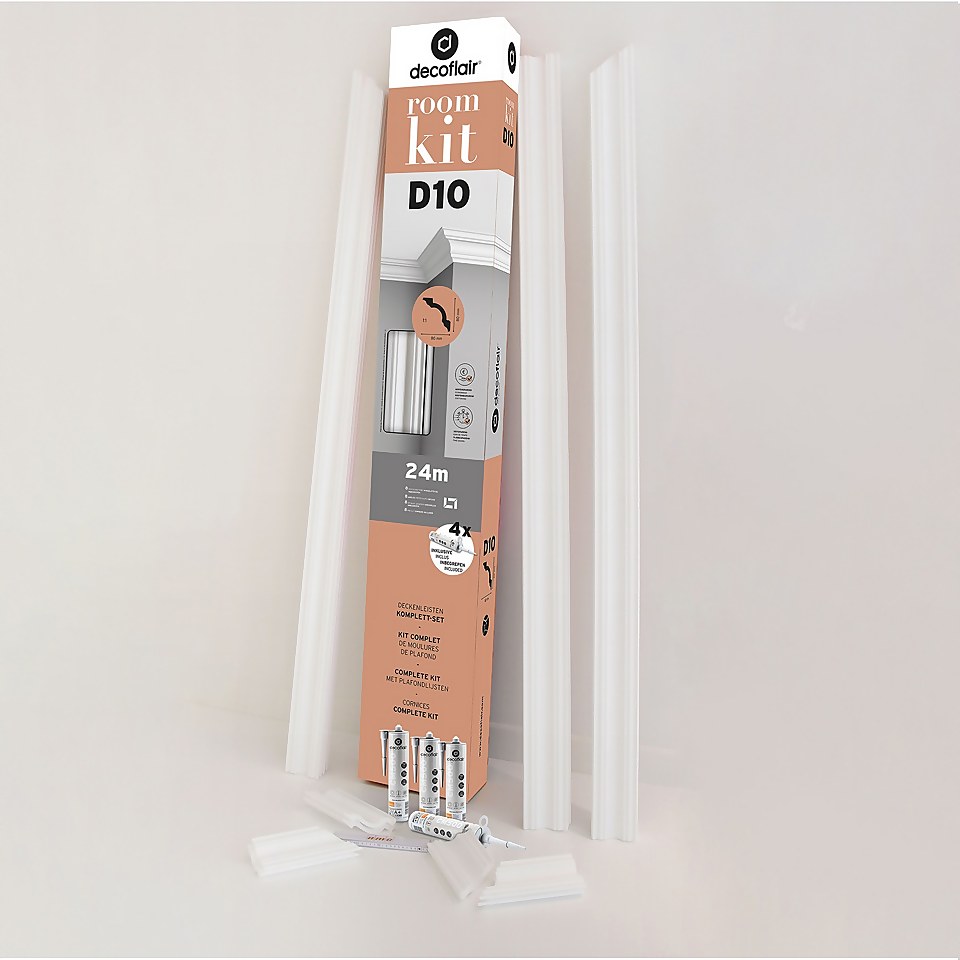 Decoflair D10 Cornice Roomkit - 24m x 80 x 80 mm