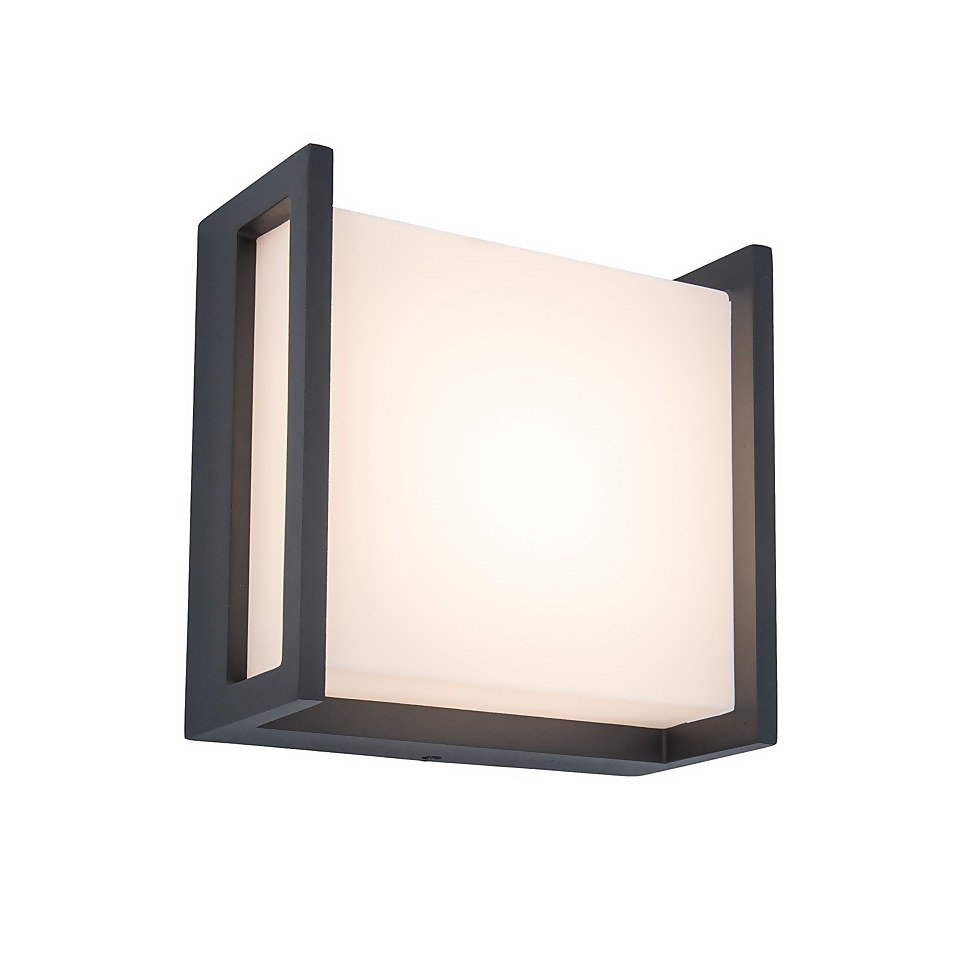Lutec Qubo LED Square Outdoor Wall Light - Anthracite