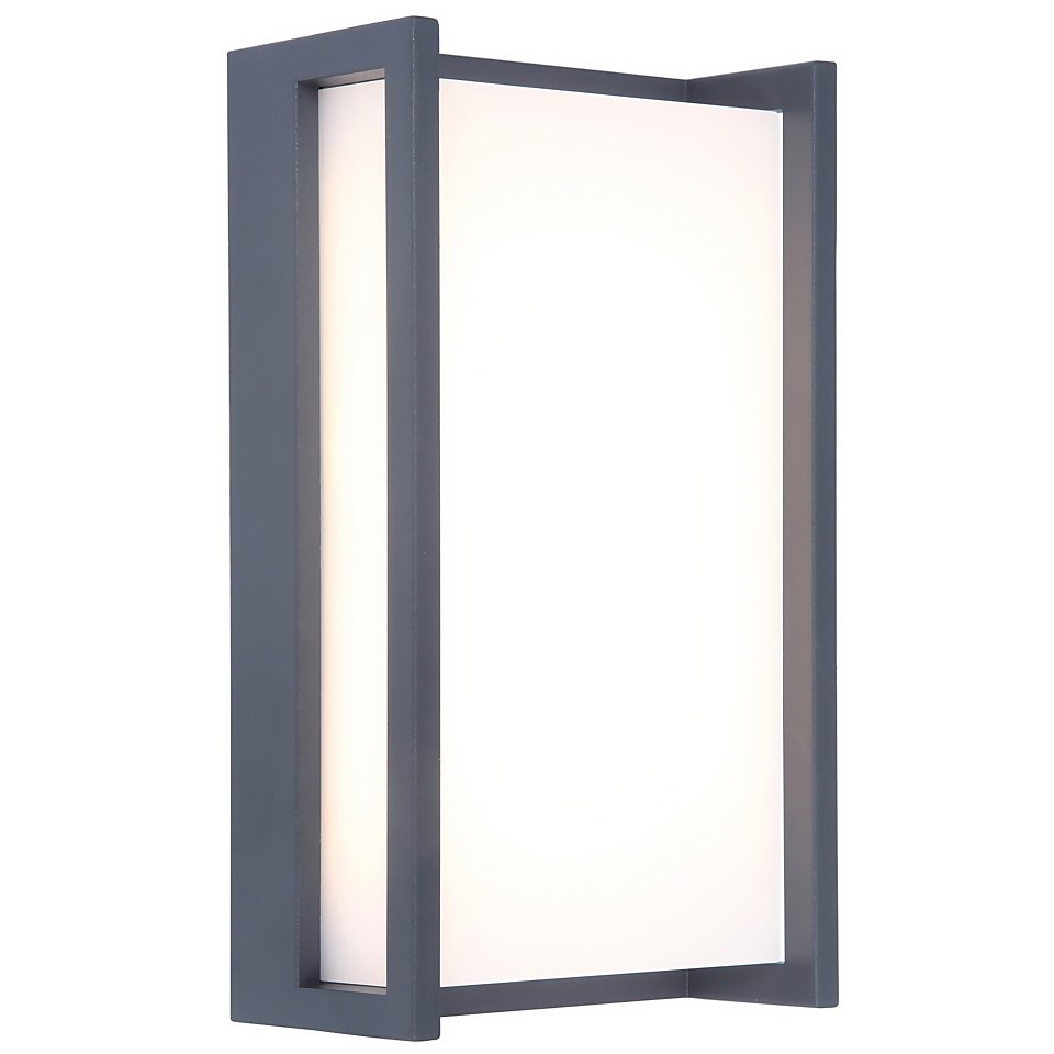 Lutec Qubo LED Rectangle Outdoor Wall Light - Anthracite