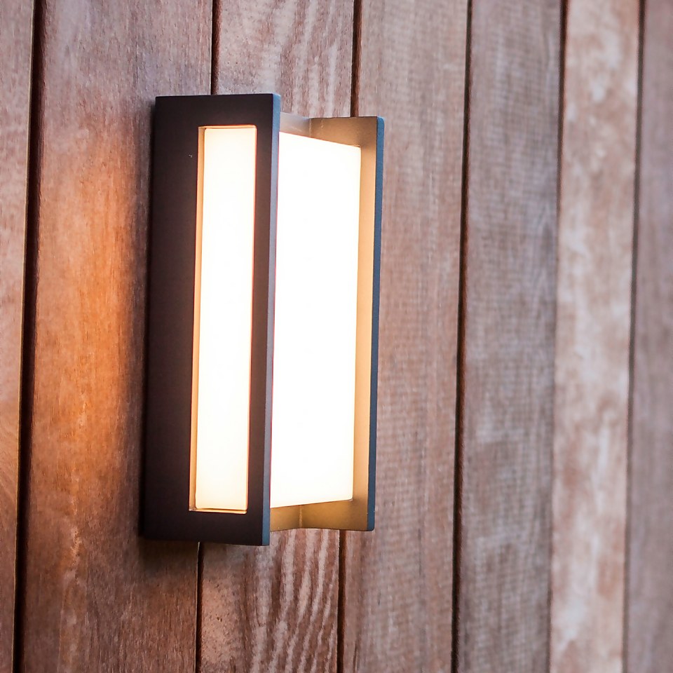 Lutec Qubo RGB LED Outdoor Wall Light with Lutec Connect Technology - Anthracite