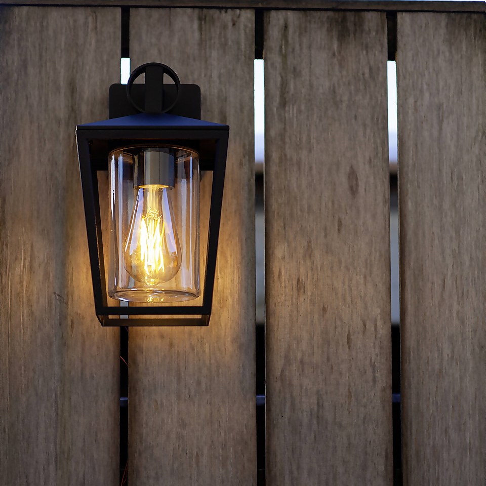 Lutec West E27 Outdoor Wall Lantern - Black