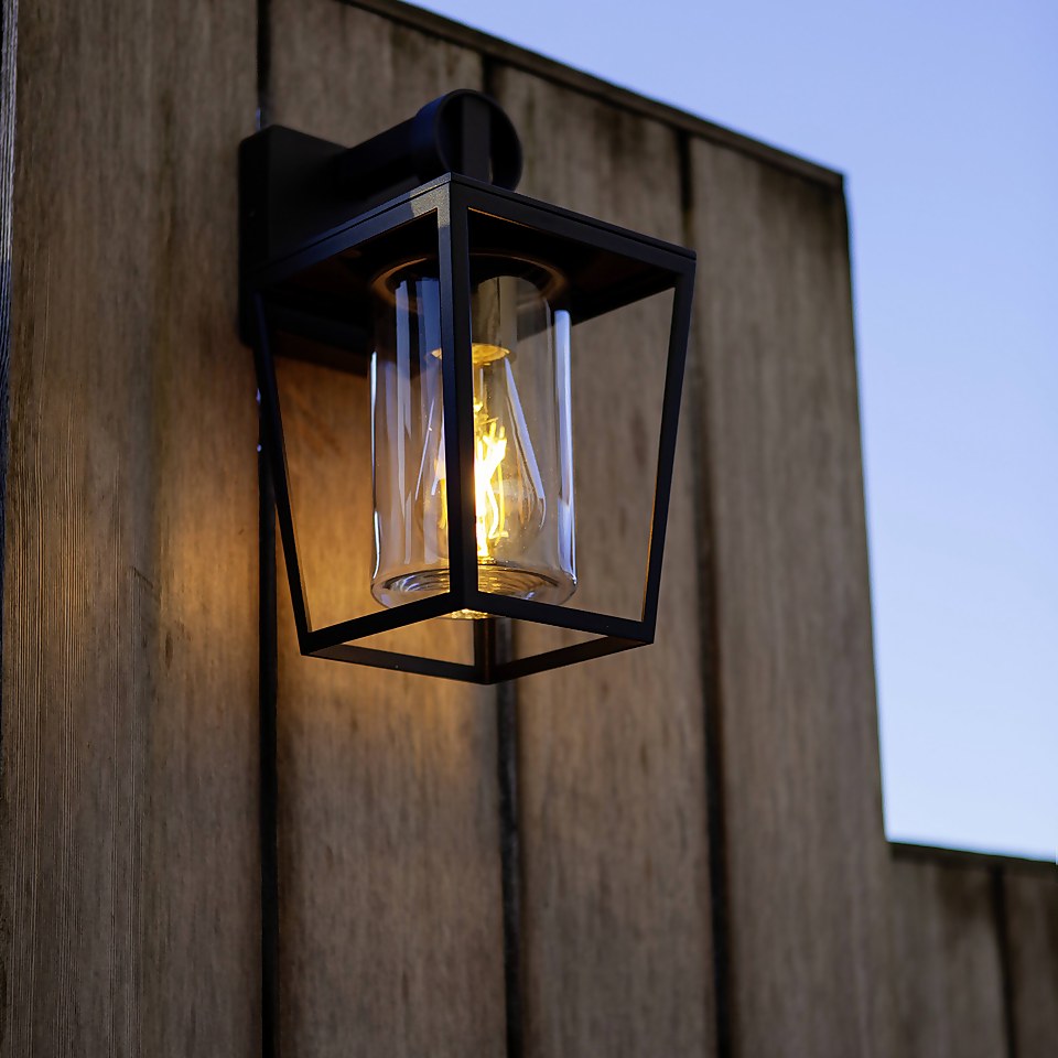 Lutec West E27 Outdoor Wall Lantern - Black