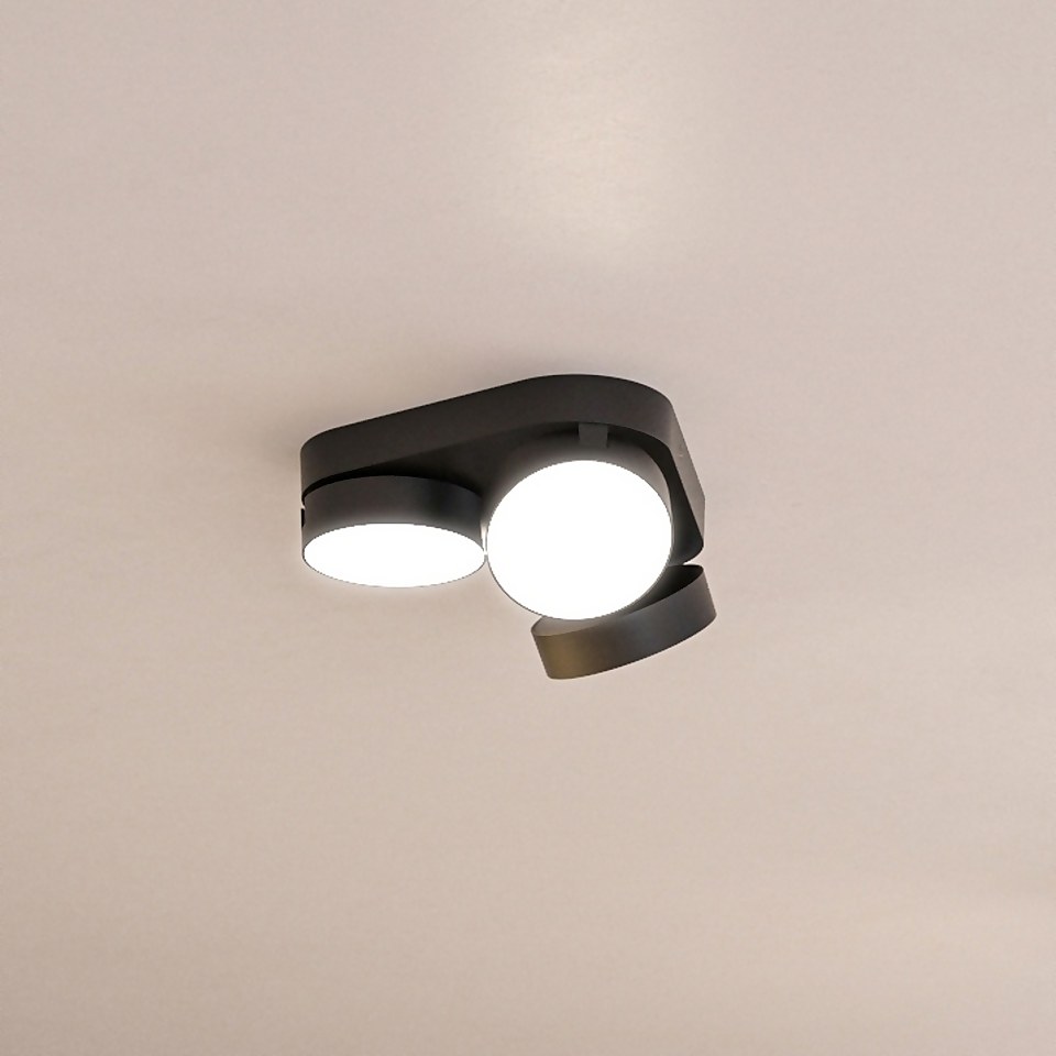 Lutec Stanos LED Indoor Ceiling Light with Lutec Connect Technology - Black - IP20