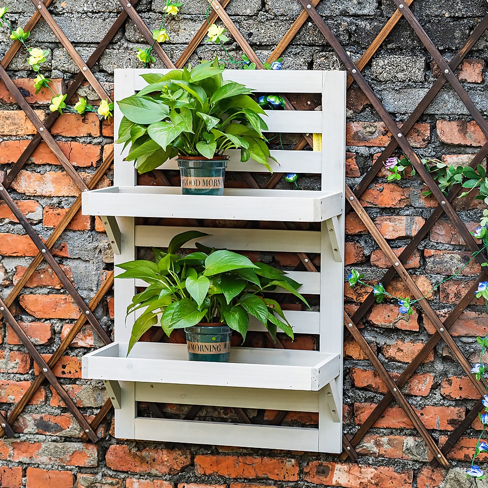 Homebase Indoor/Outdoor Wooden Plant Shelves
