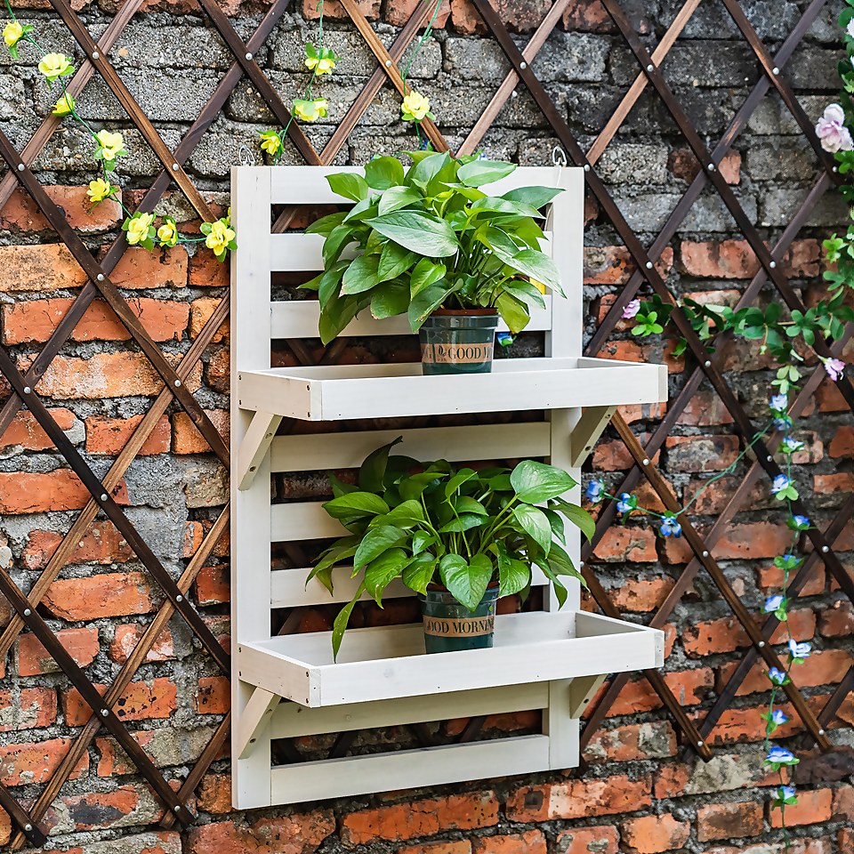 Homebase Indoor/Outdoor Wooden Plant Shelves