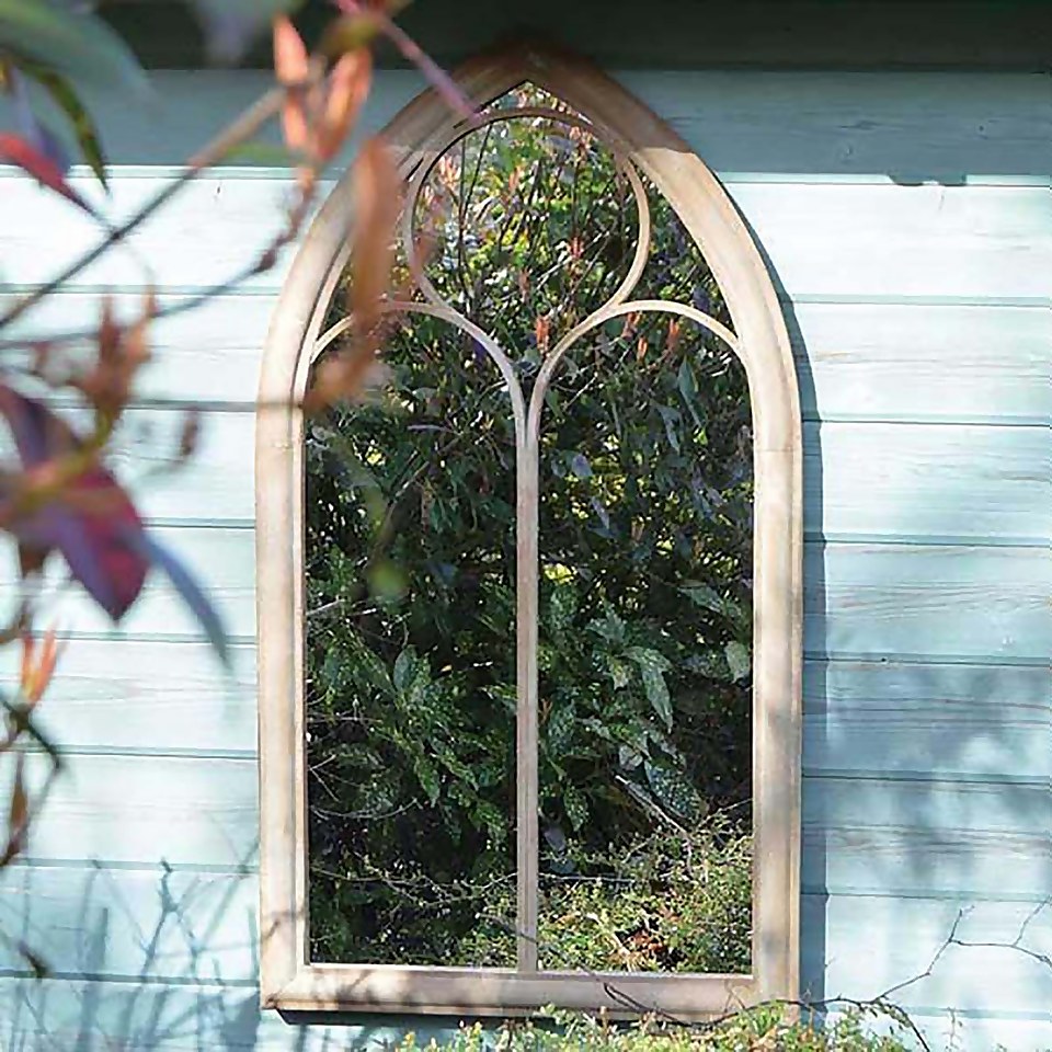 MirrorOutlet Somerley Chapel Arch Metal Garden Mirror - 112x61cm