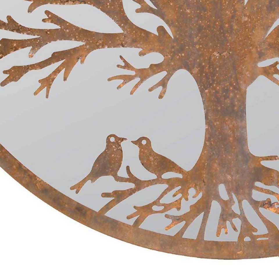 MirrorOutlet Birds Round Circular Garden Mirror - 100cm