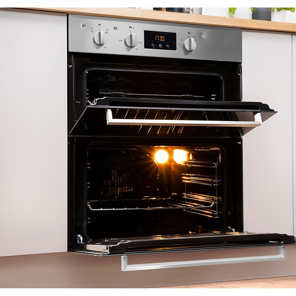 Indesit Aria IDU6340IX Built Under Electric Double Oven With Feet - Stainless Steel