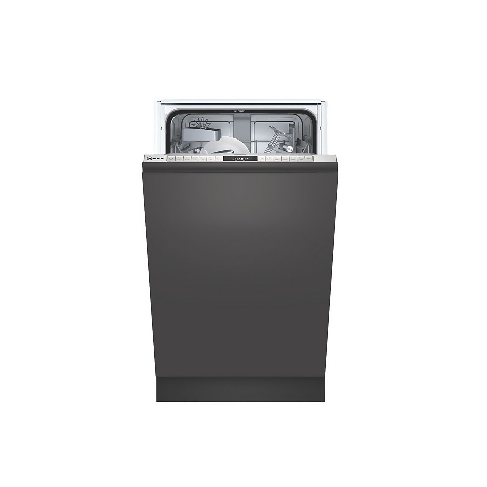 NEFF N50 S875HKX20G Wi-Fi Connected Fully Integrated Slimline Dishwasher - Stainless Steel Control Panel & Sliding Door Kit