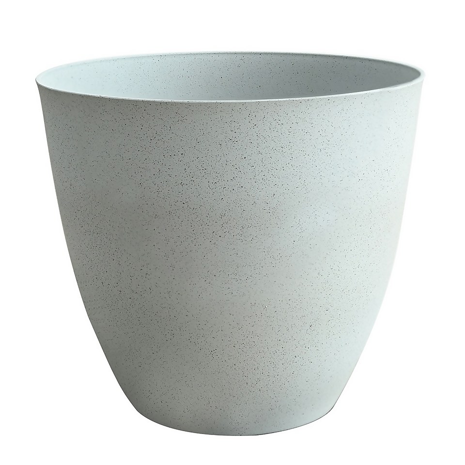 Light Grey  Stone Look Planter - 40.5cm