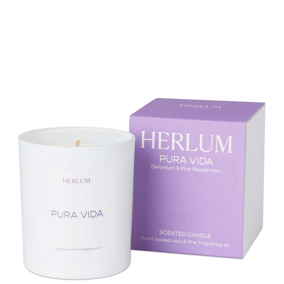 Herlum Pura Vida Candle - Geranium and Pink Peppercorn 220g