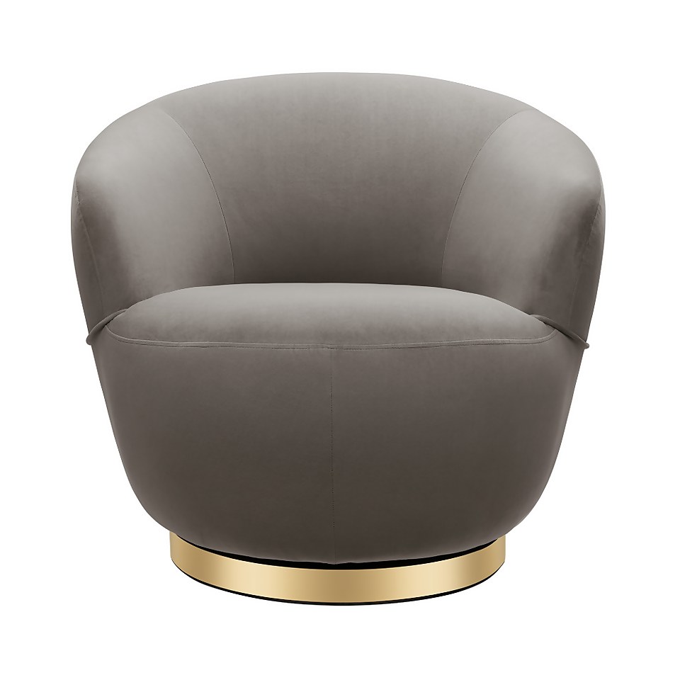 Roly Round Swivel Tub Chair - Grey