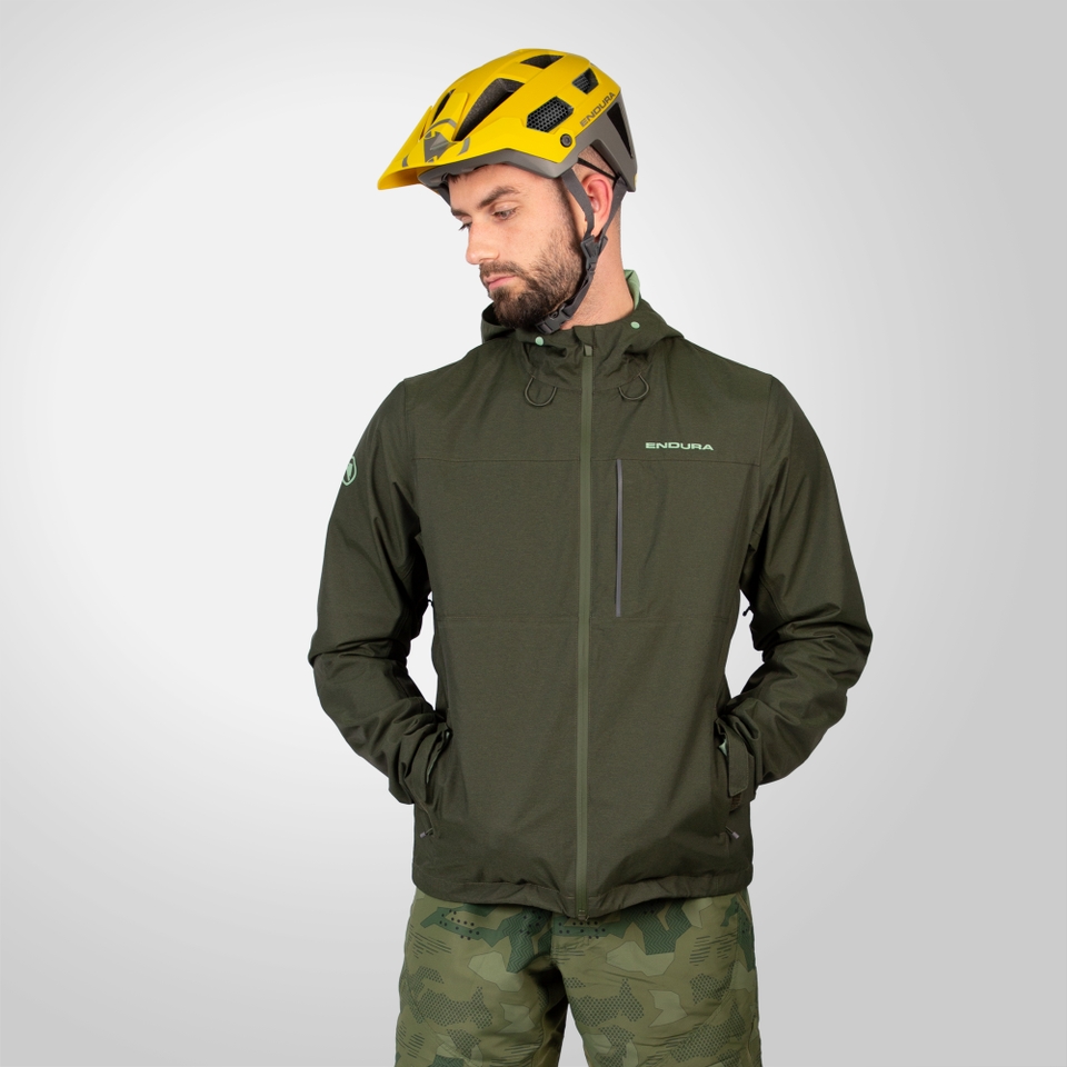 Men's Hummvee Waterproof Hooded Jacket - Bottle Green
