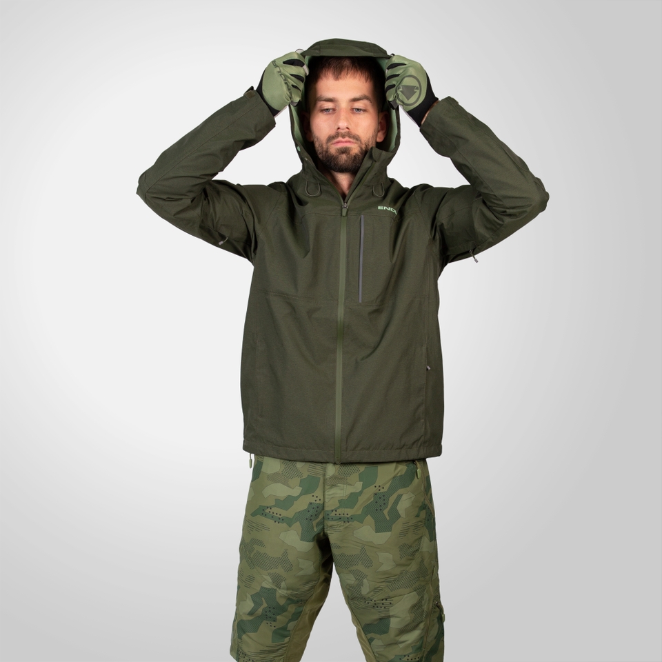 Men's Hummvee Waterproof Hooded Jacket - Bottle Green