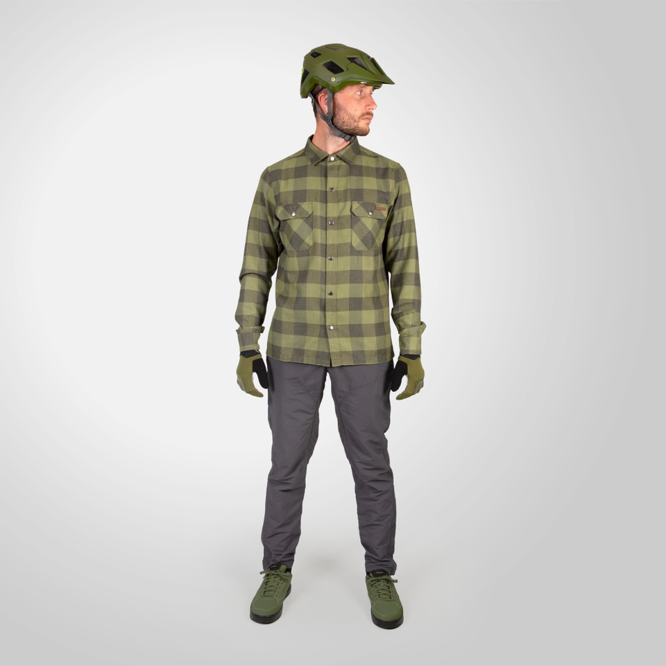 Men's Hummvee Flannel Shirt - Bottle Green