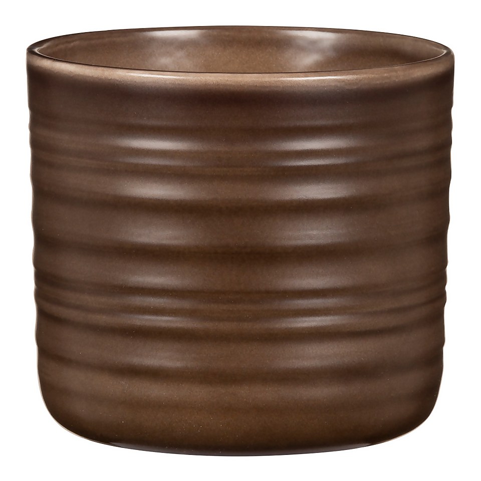 Scheurich Ripple Brown Indoor Pot - 12cm