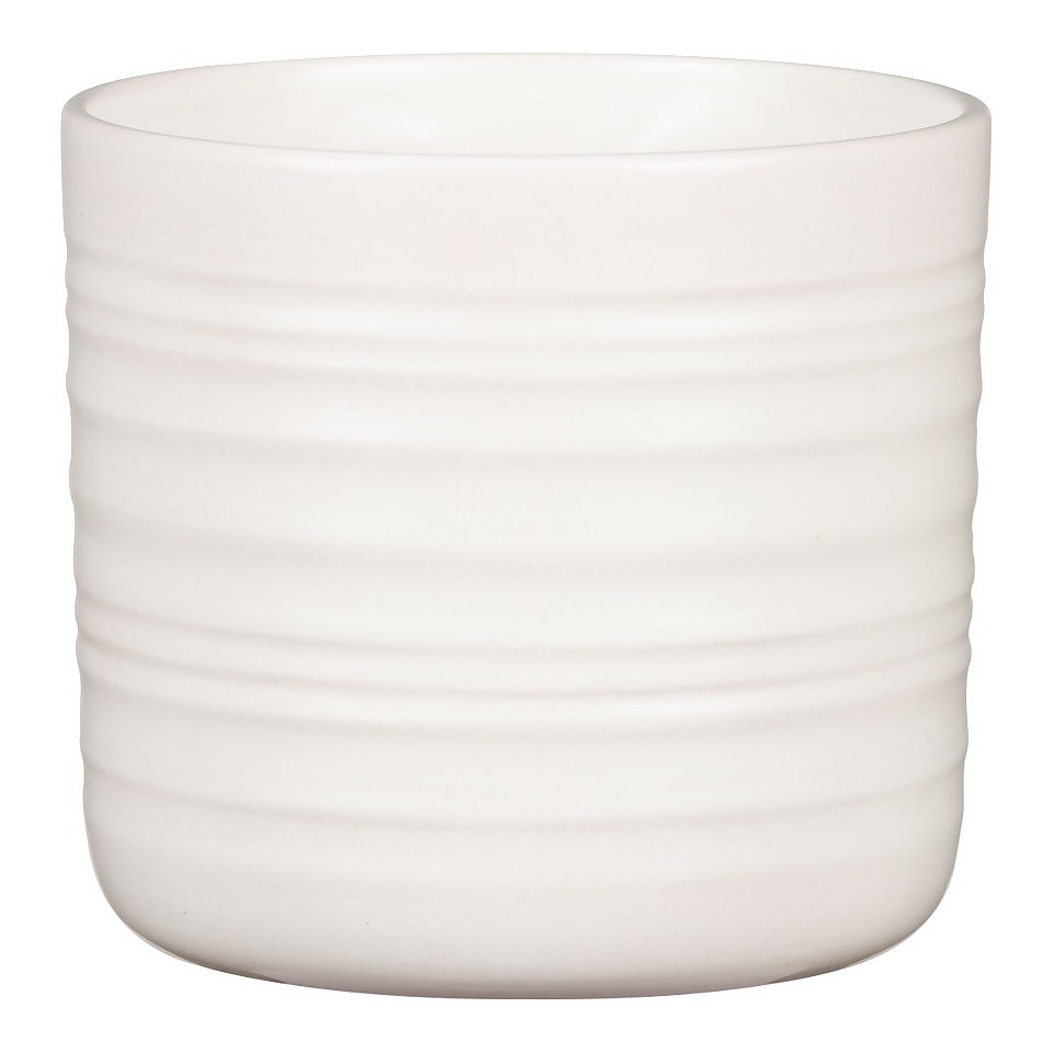 Scheurich Ripple White Indoor Pot - 14cm