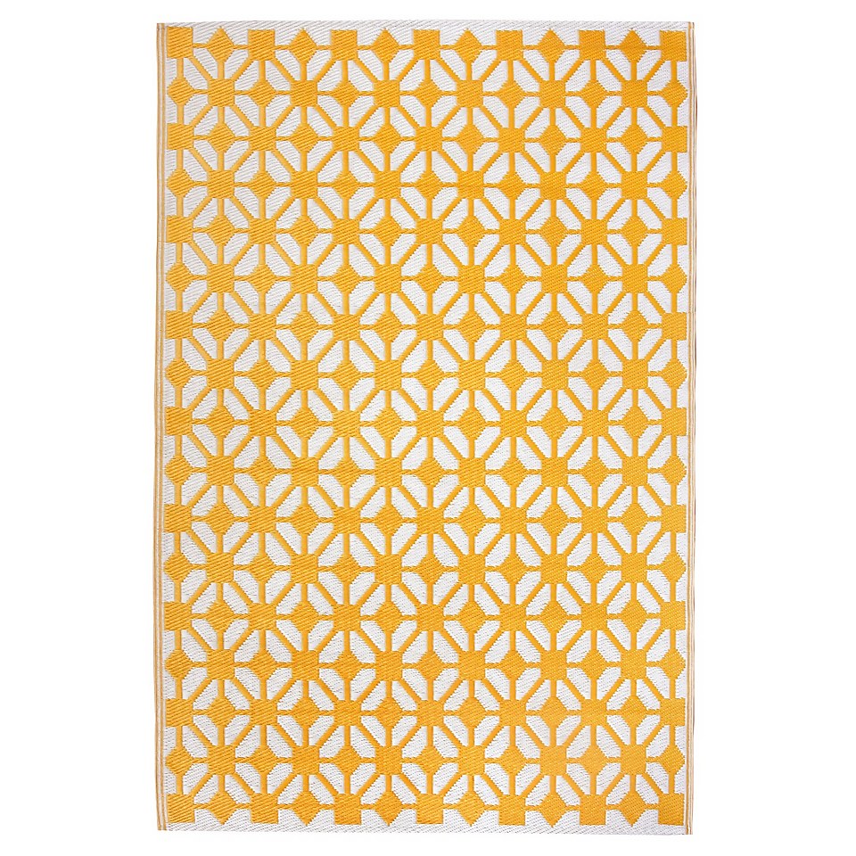 Homebase Outdoor Rug Mustard 160x230cm Homebase