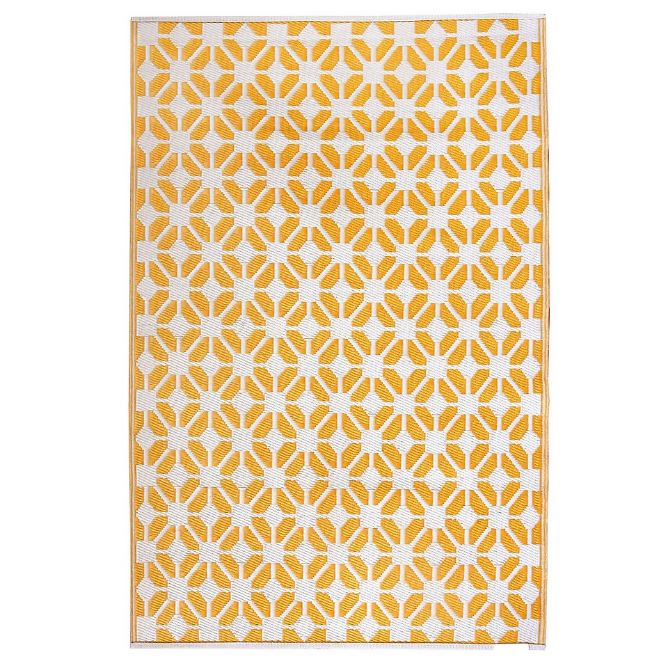Homebase Outdoor Rug Mustard 160x230cm Homebase