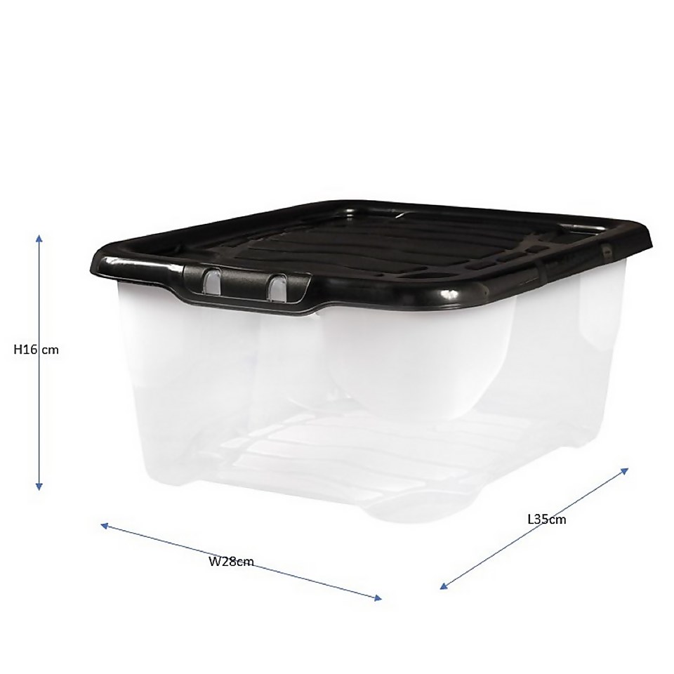 Pack of 4 Curve Storage Boxes - 10L