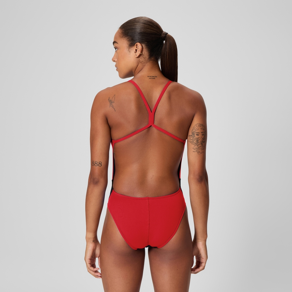 Women's Edge Splice One Back One Piece Black/Red