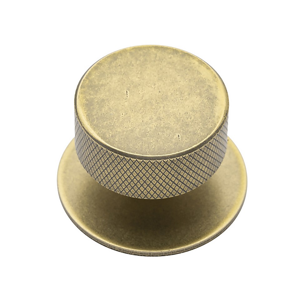 Knurled Vintage Gold Knob and Backplate Homebase