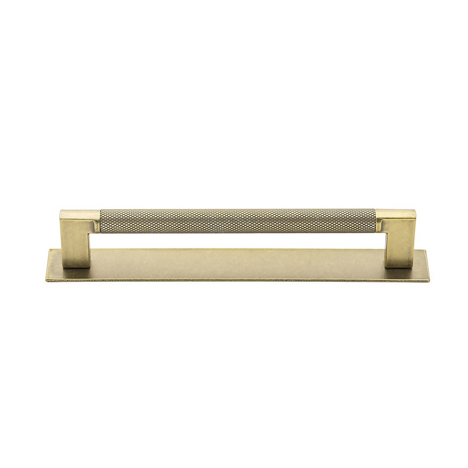 Knurled Vintage Gold Bar Handle and Backplate