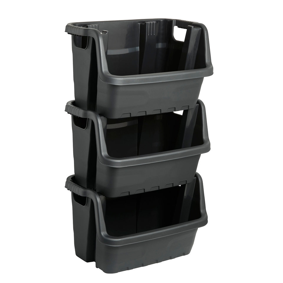 Strata Heavy Duty Stacking Crate - Black