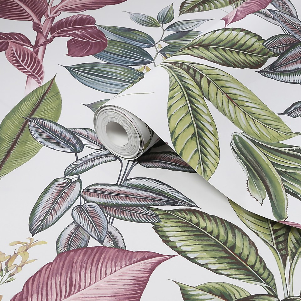 Next Fantasy Rainforest Leaves Multi Wallpaper