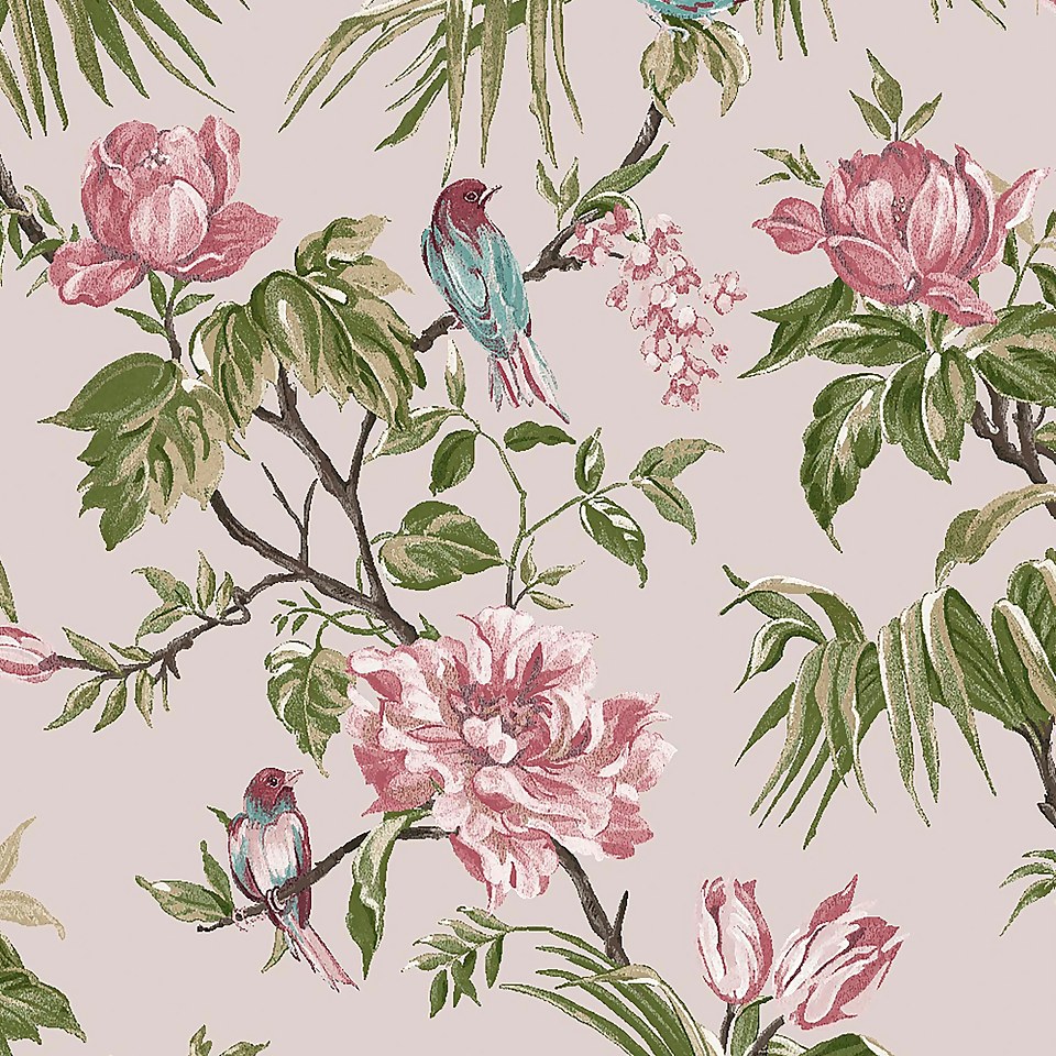 Next  Birds & Blooms Mauve Wallpaper