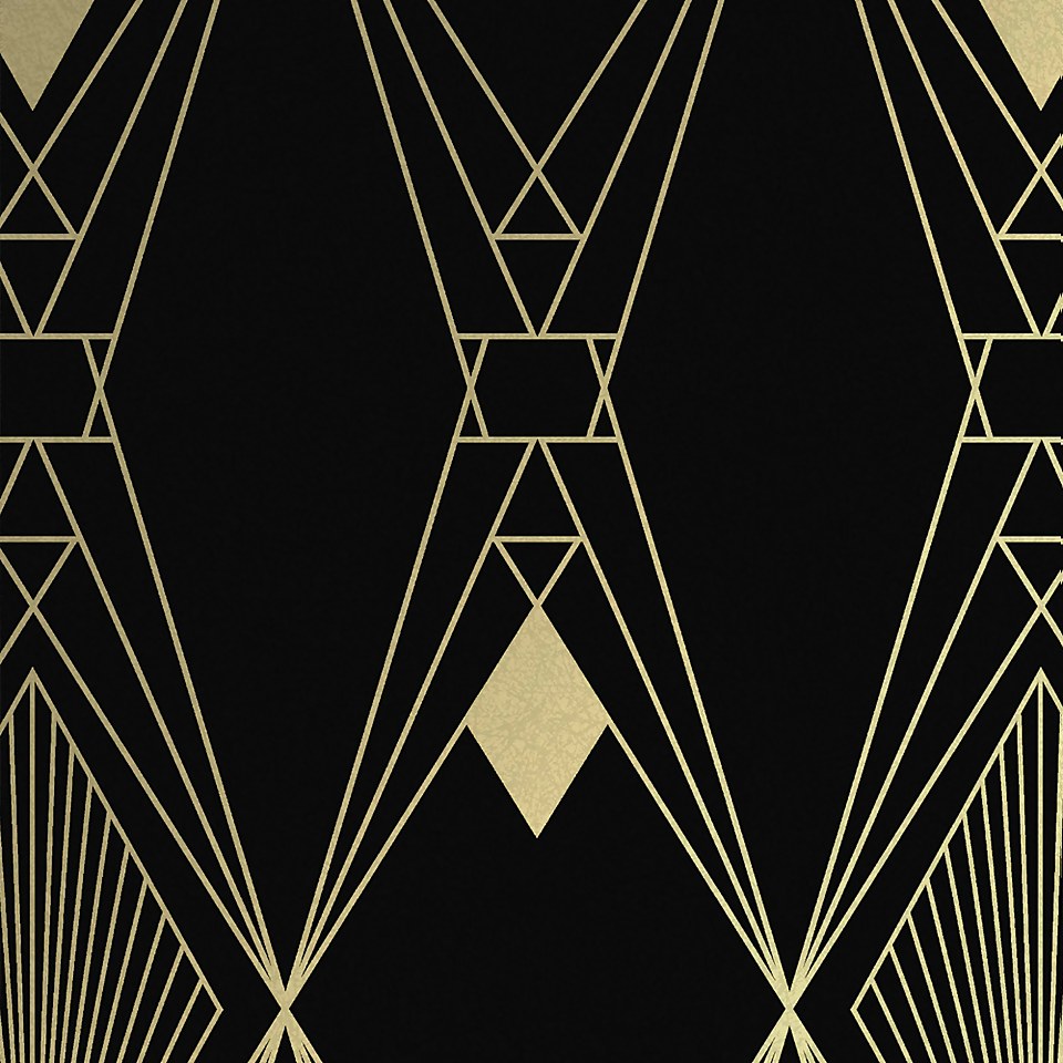 Next Deco Geometric Black Wallpaper