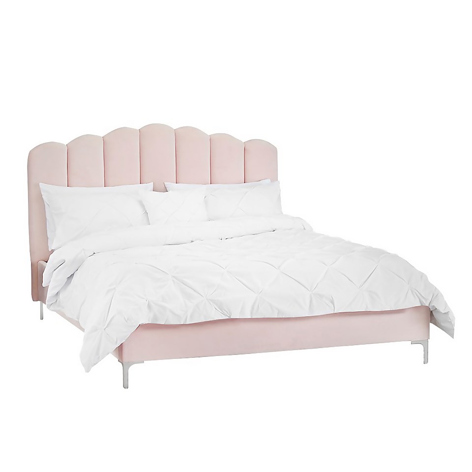 Willow Upholstered King Size Bed - Pink