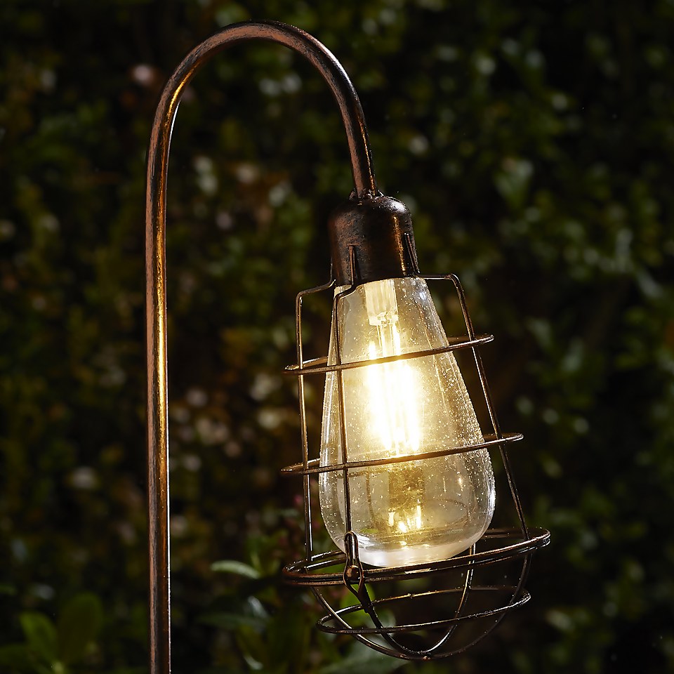 Homebase Edit Solar Cage Antique Bronze Stake Light Homebase