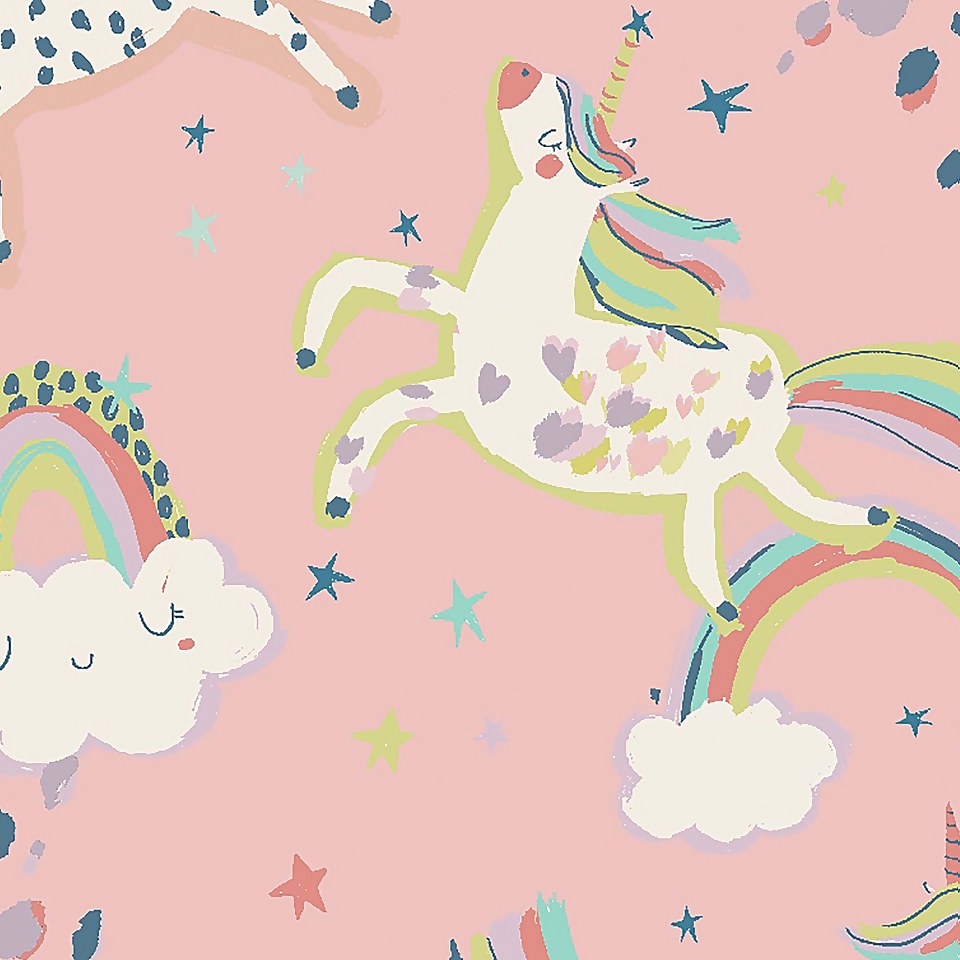 Next Party Unicorn Pink Wallpaper