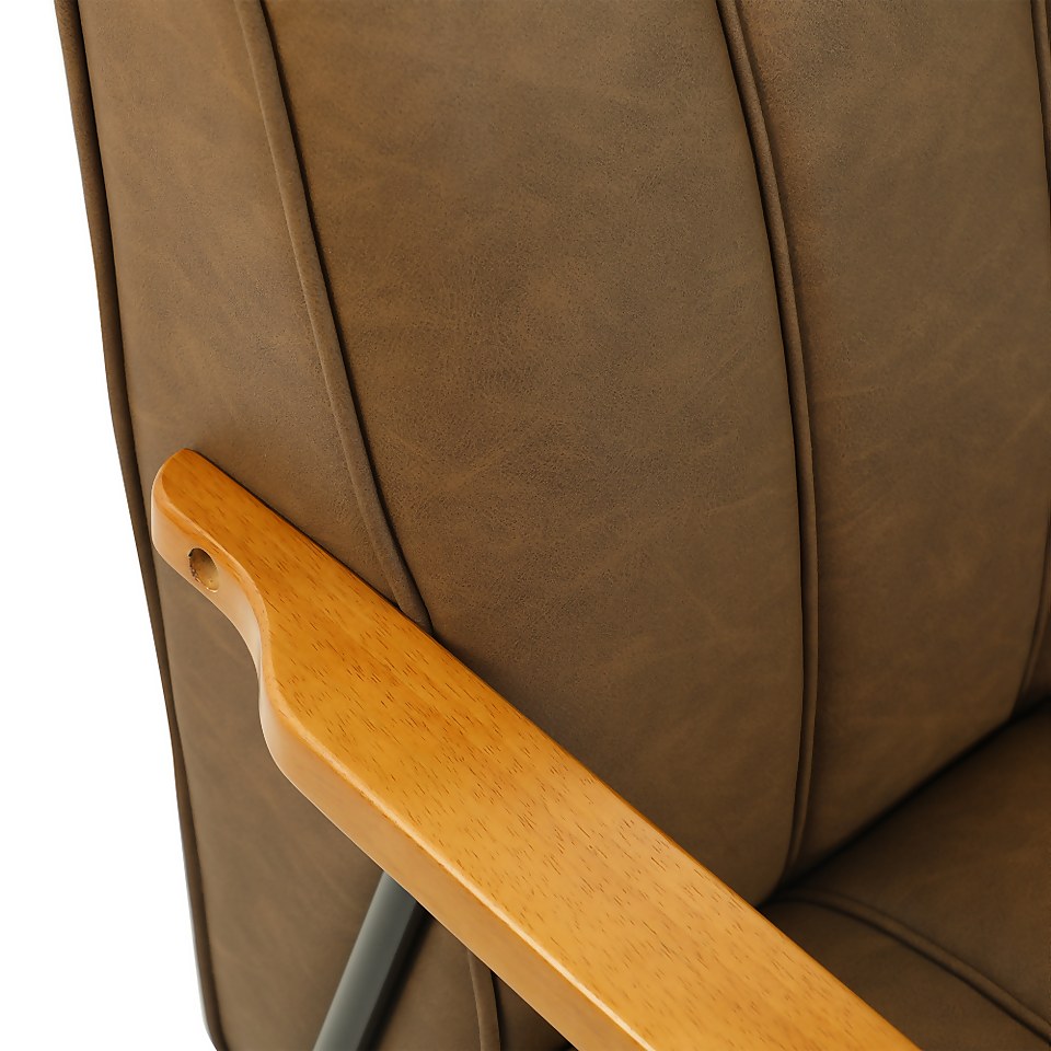 Peter Faux Leather Armchair - Brown