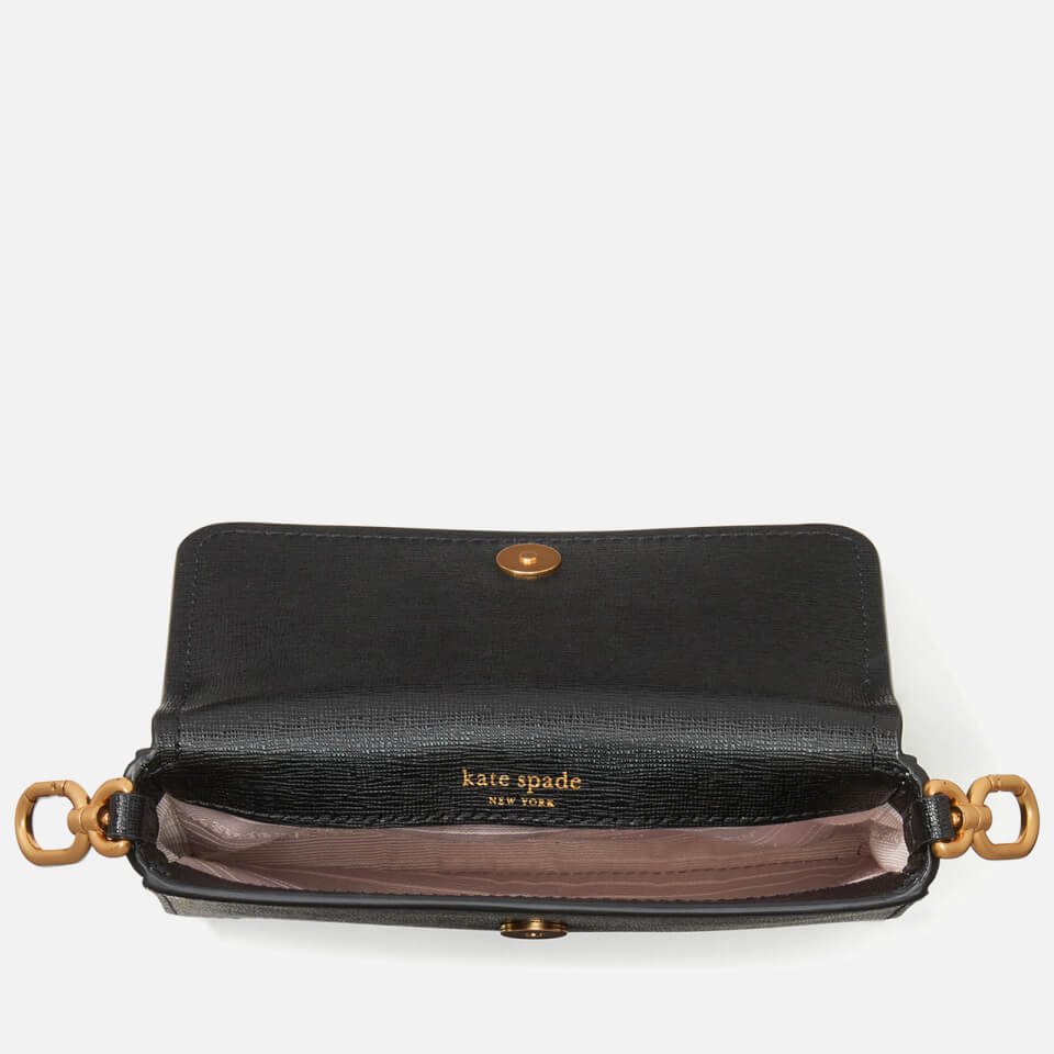 kate spade black crossbody with gold chain