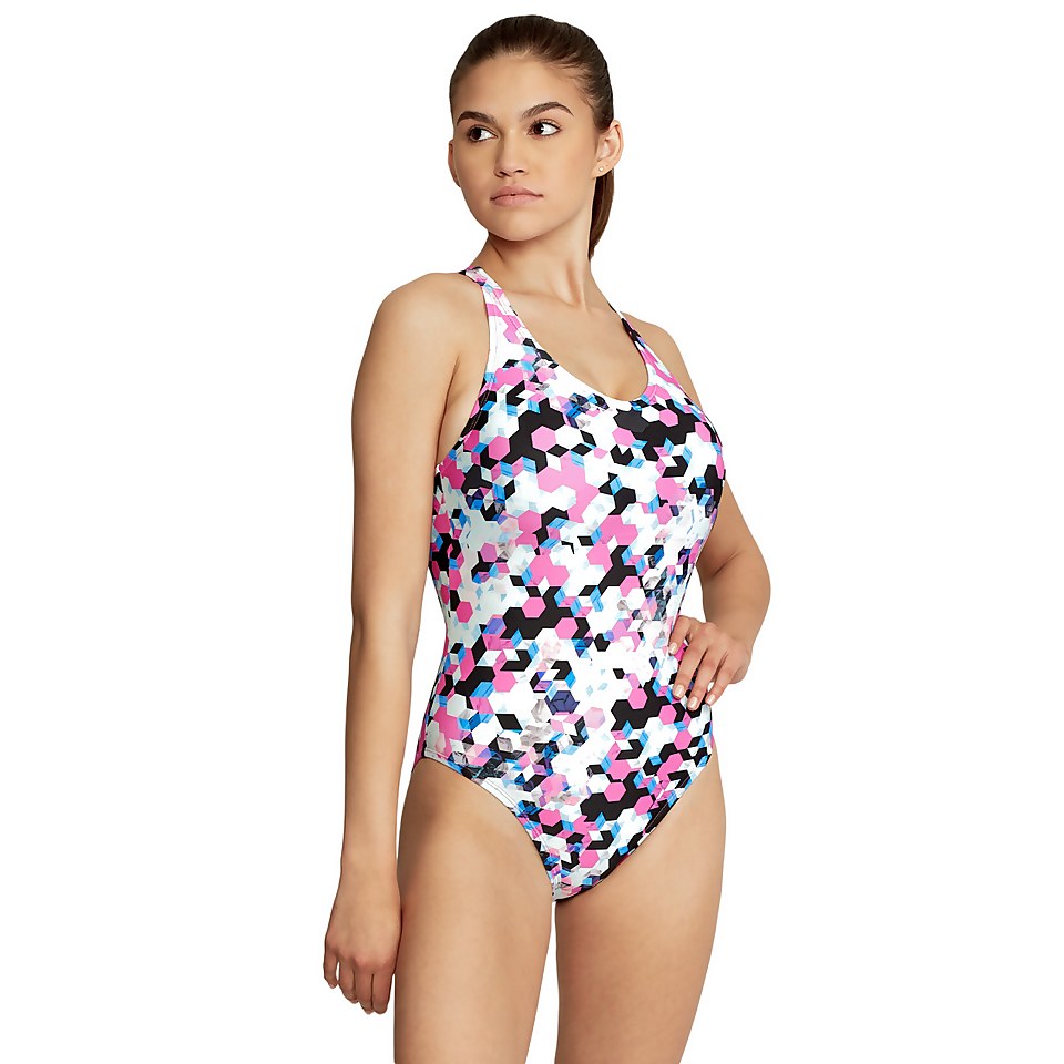 Women's Printed Thin Strap One Piece Purple
