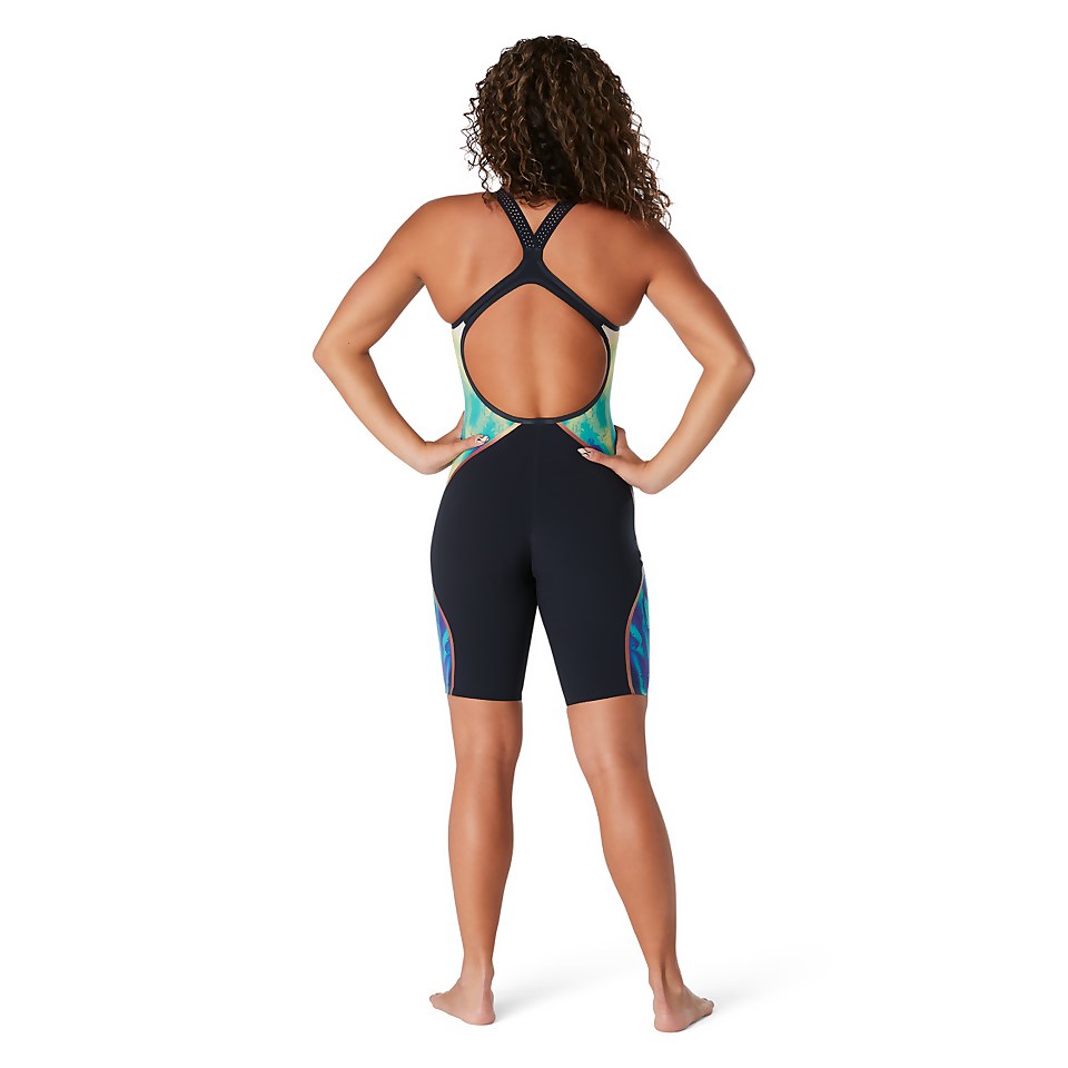 Women's Fastskin LZR Intent Printed Openback Kneeskin Blue
