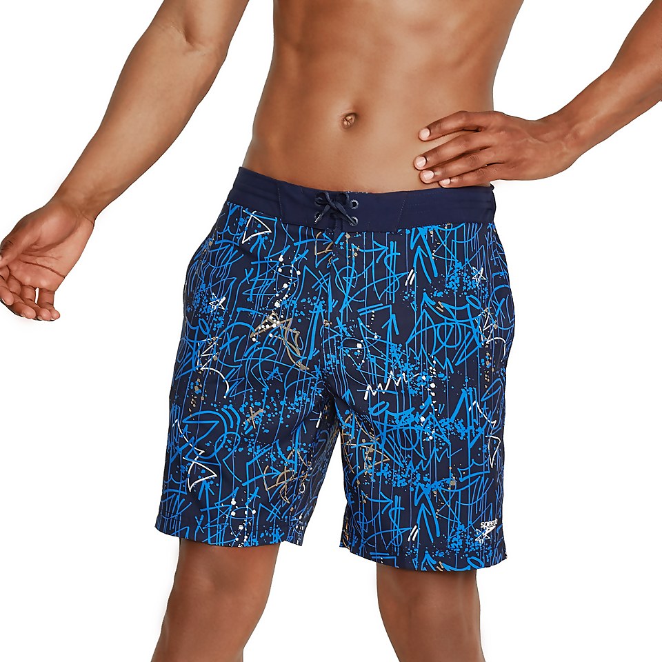 Men's Calm Palm Bondi Basin Boardshort 18" Blue