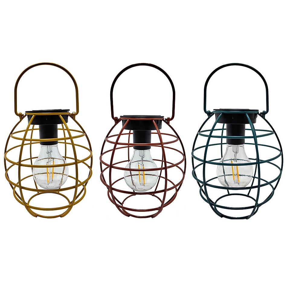 Homebase Edit Solar Cage Light (Assorted Colours)