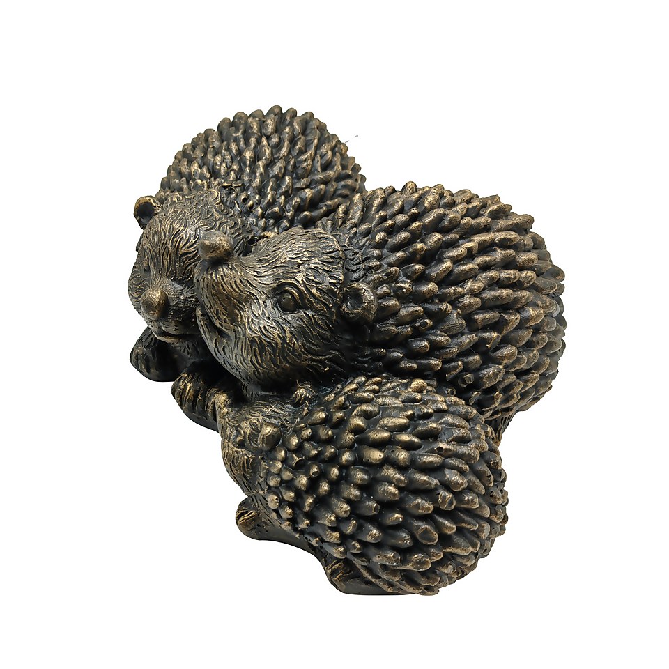 Bronze Look Hedgehog Family Garden Ornament