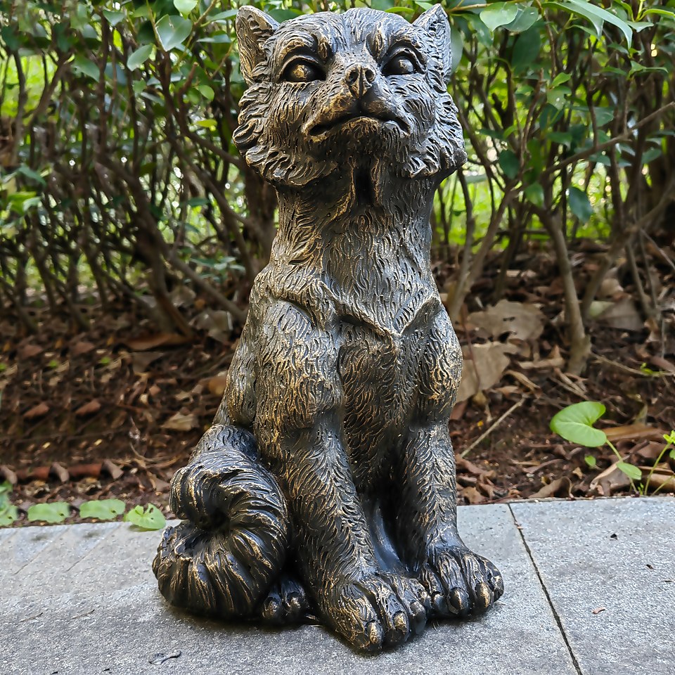 Bronze Look Fox Garden Ornament
