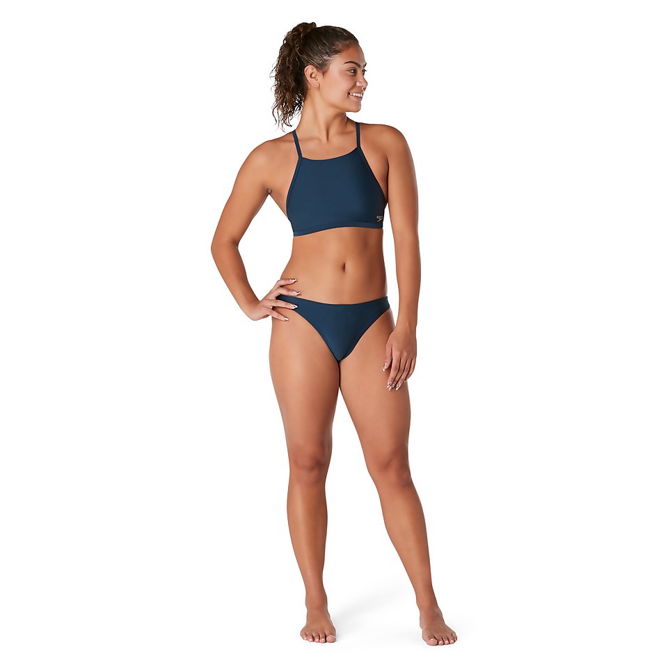 Women's Solid Double Lace Back Navy