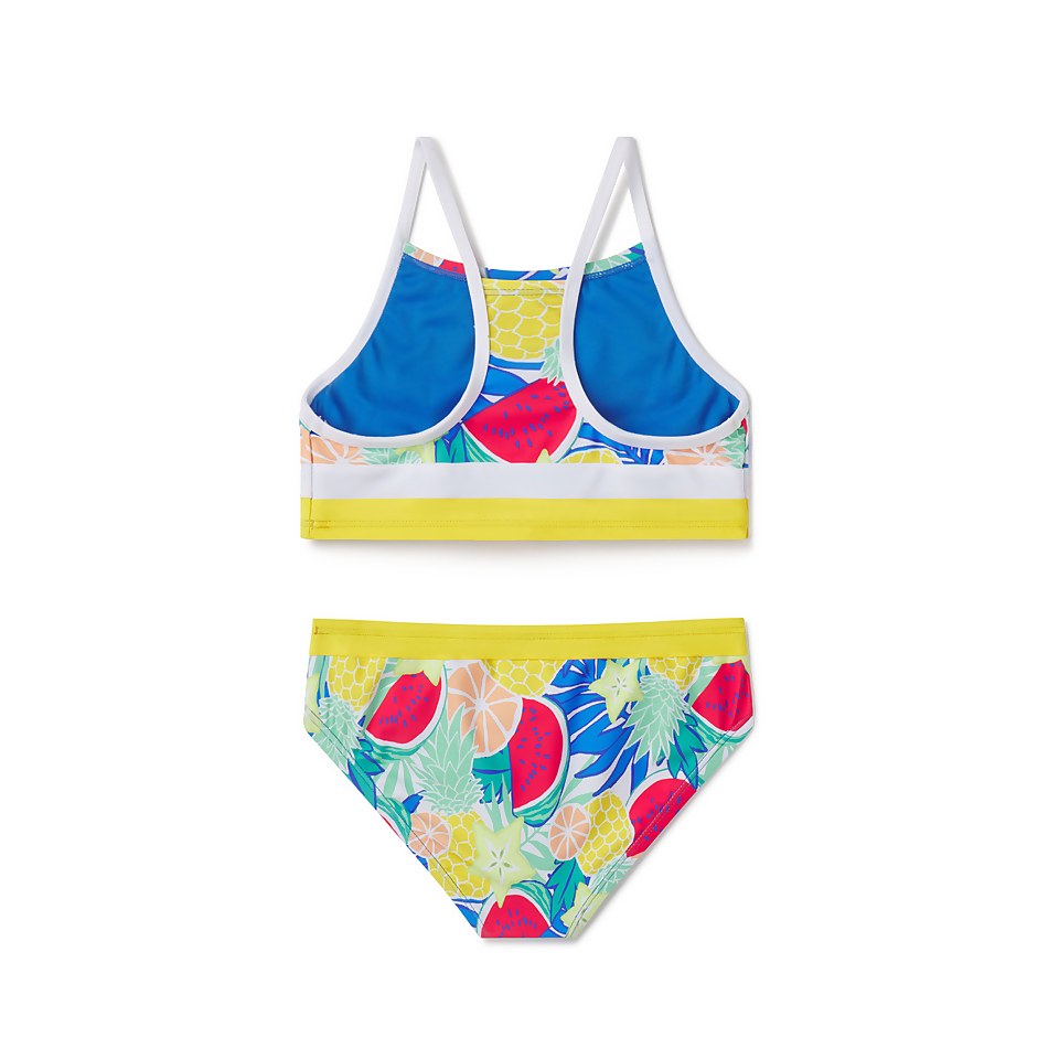 Printed Block Bikini Set Yellow