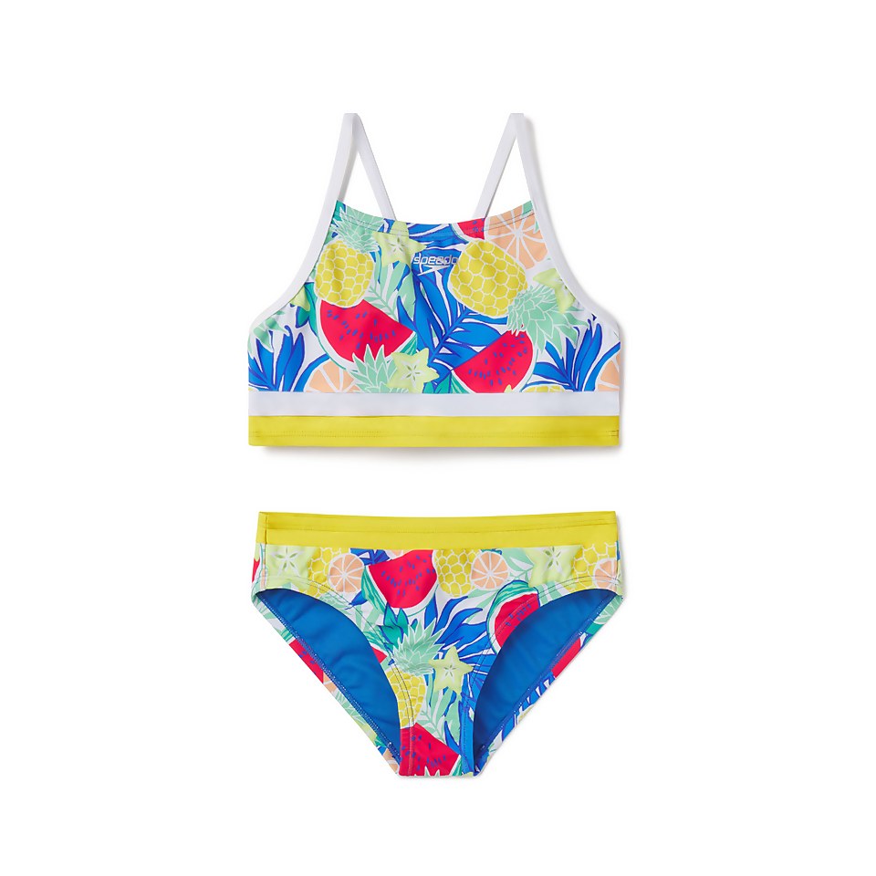 Printed Block Bikini Set Yellow