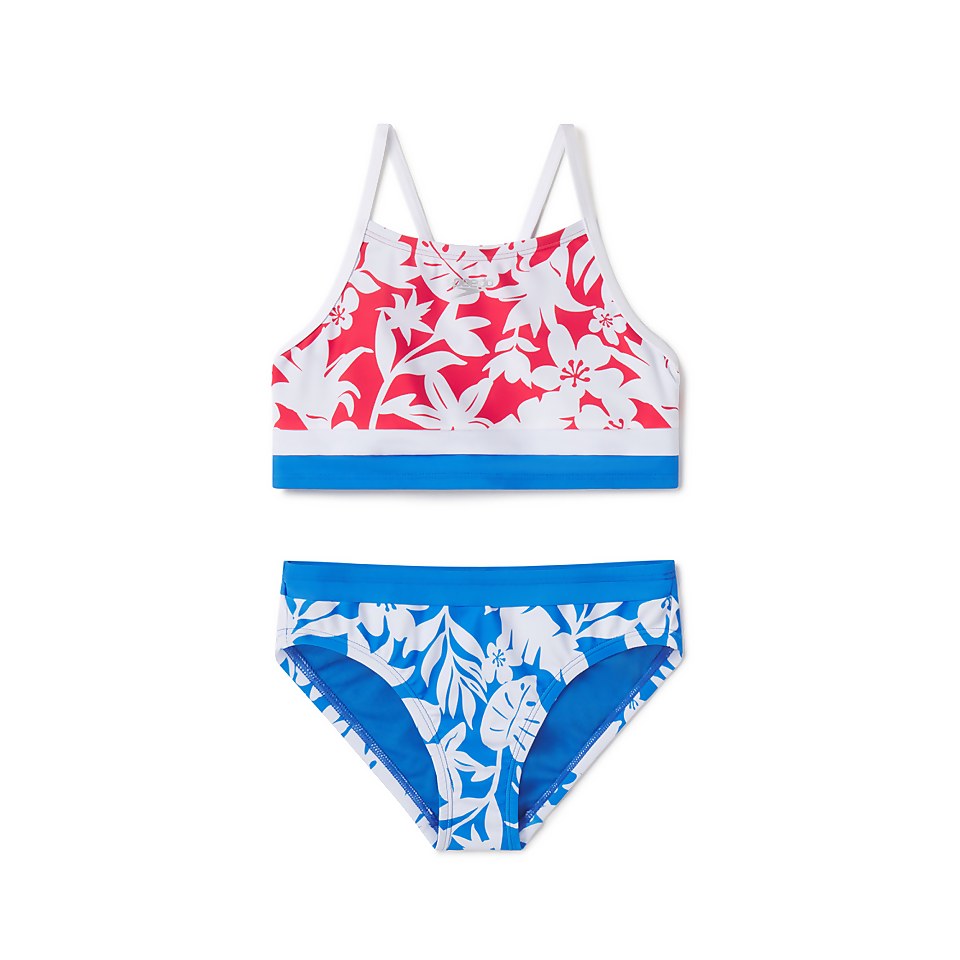 Print Block Bikini Set Blue