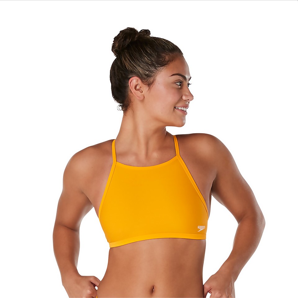 Women's Solid Double Lace Back Yellow