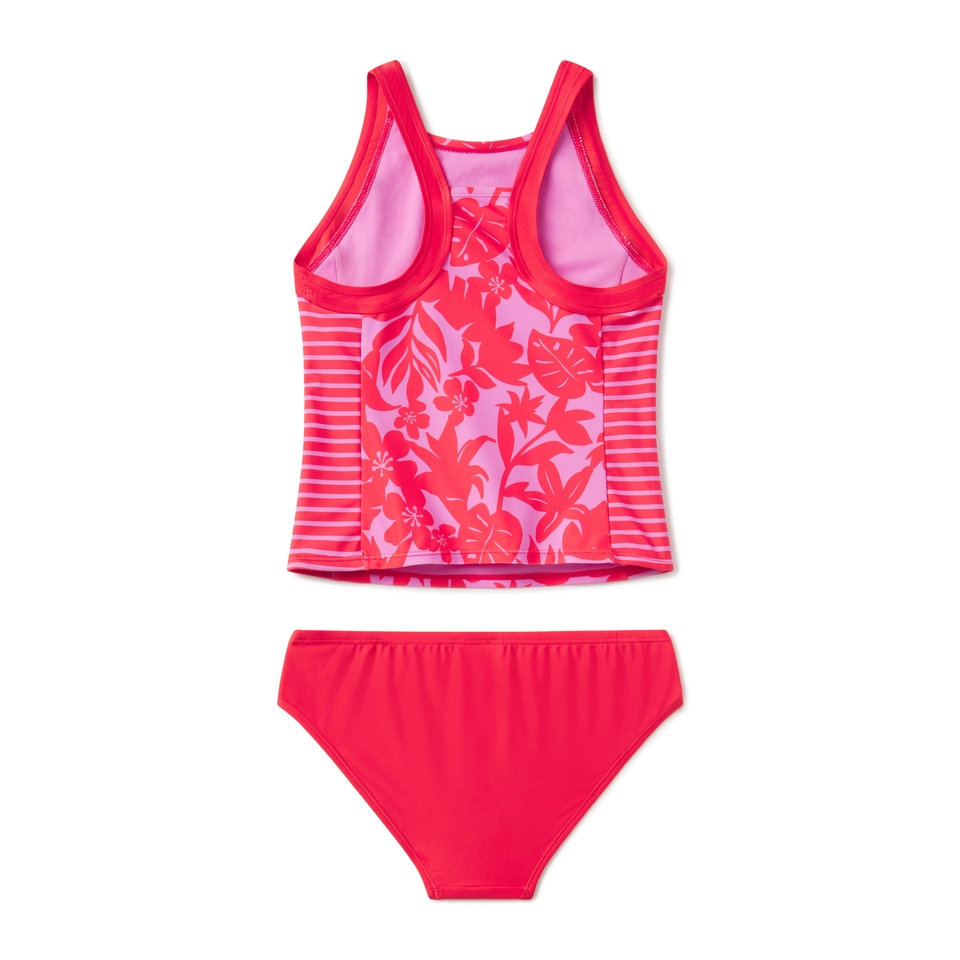 Girl's Printed Tankini Set Pink