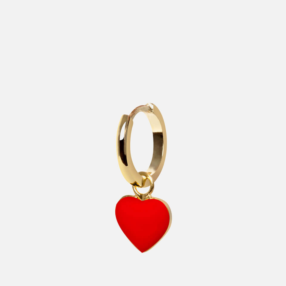 Wilhelmina Garcia Heart Recycled Gold-Plated and Enamel Earring